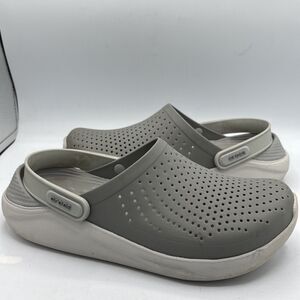 Crocs Lite Ride  Clog Womens 8  Mens 6 Grey Lightweight Slip-On Ankle Strap
